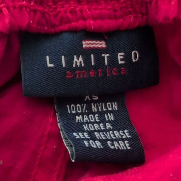 Limited‎ Vintage Y2k Women's Red USA Nylon Elastic Waist Shorts Size XS - Picture 2 of 5